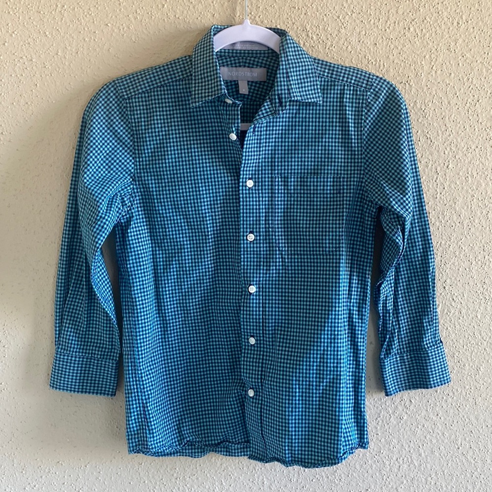 NORDSTROM Boy Shirt, Green & Black Color, Size 8. - Picture 1 of 4